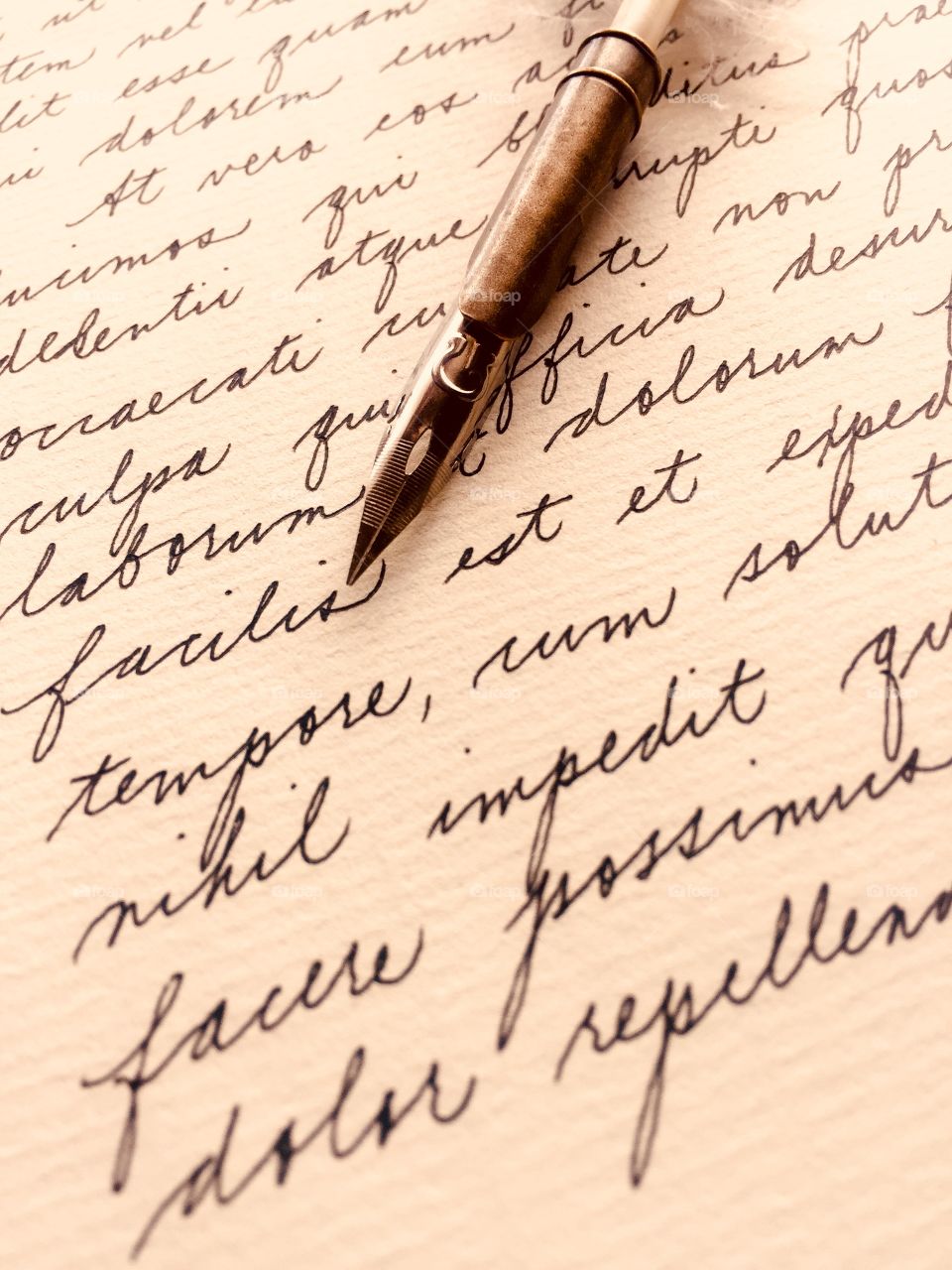 Fountain Pen and Cursive on Laid Stationery 