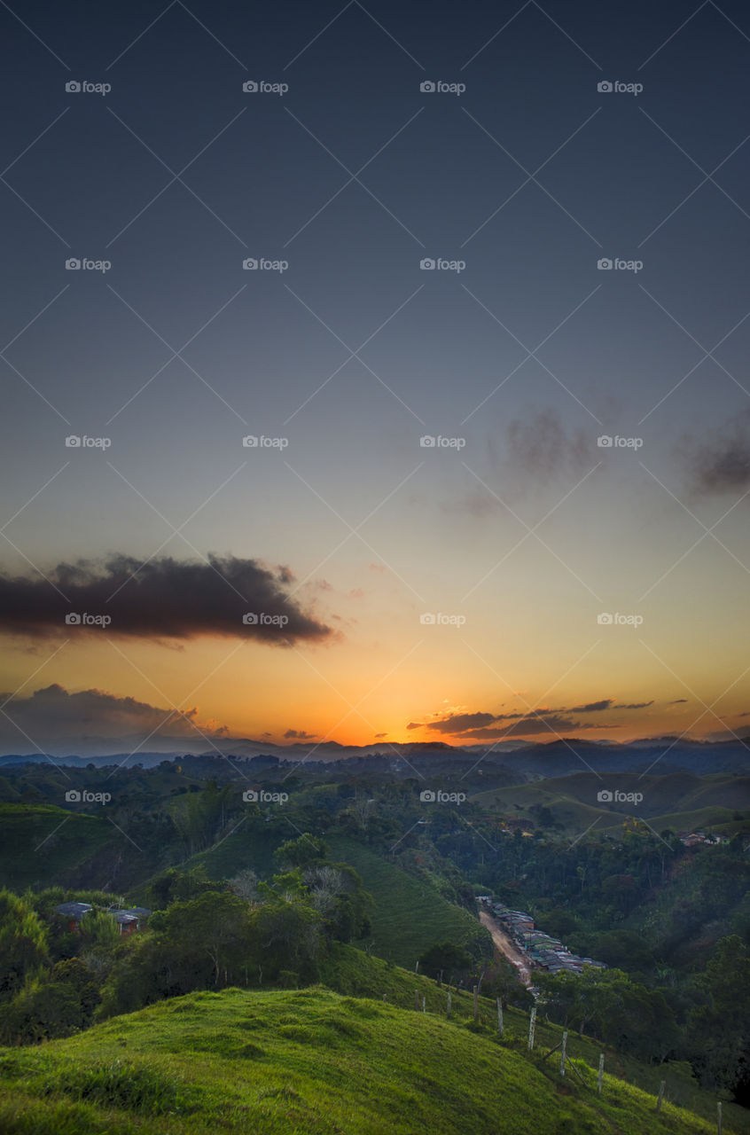 Atardecer. Un atardecer en Yolombó, Antioquia, Colombia