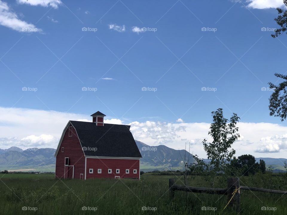Farm house in big sky country