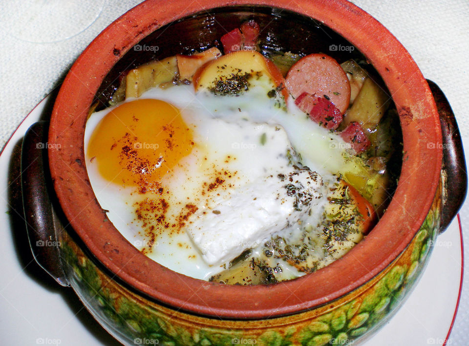 Traditional Bulgarian food called "Giuveche"