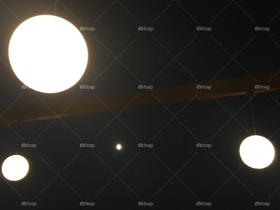 Moon and lamps 