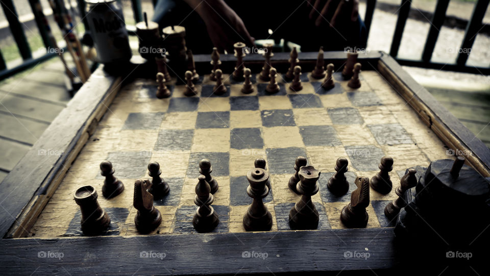 Outdoor Chess. Chess game in the middle of nowhere Mississippi