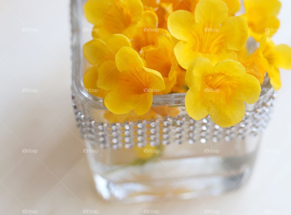 Yellow flowers in vase