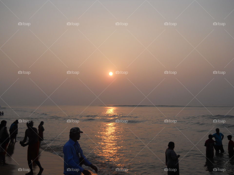 sunrise on Bay of Bengal as new life