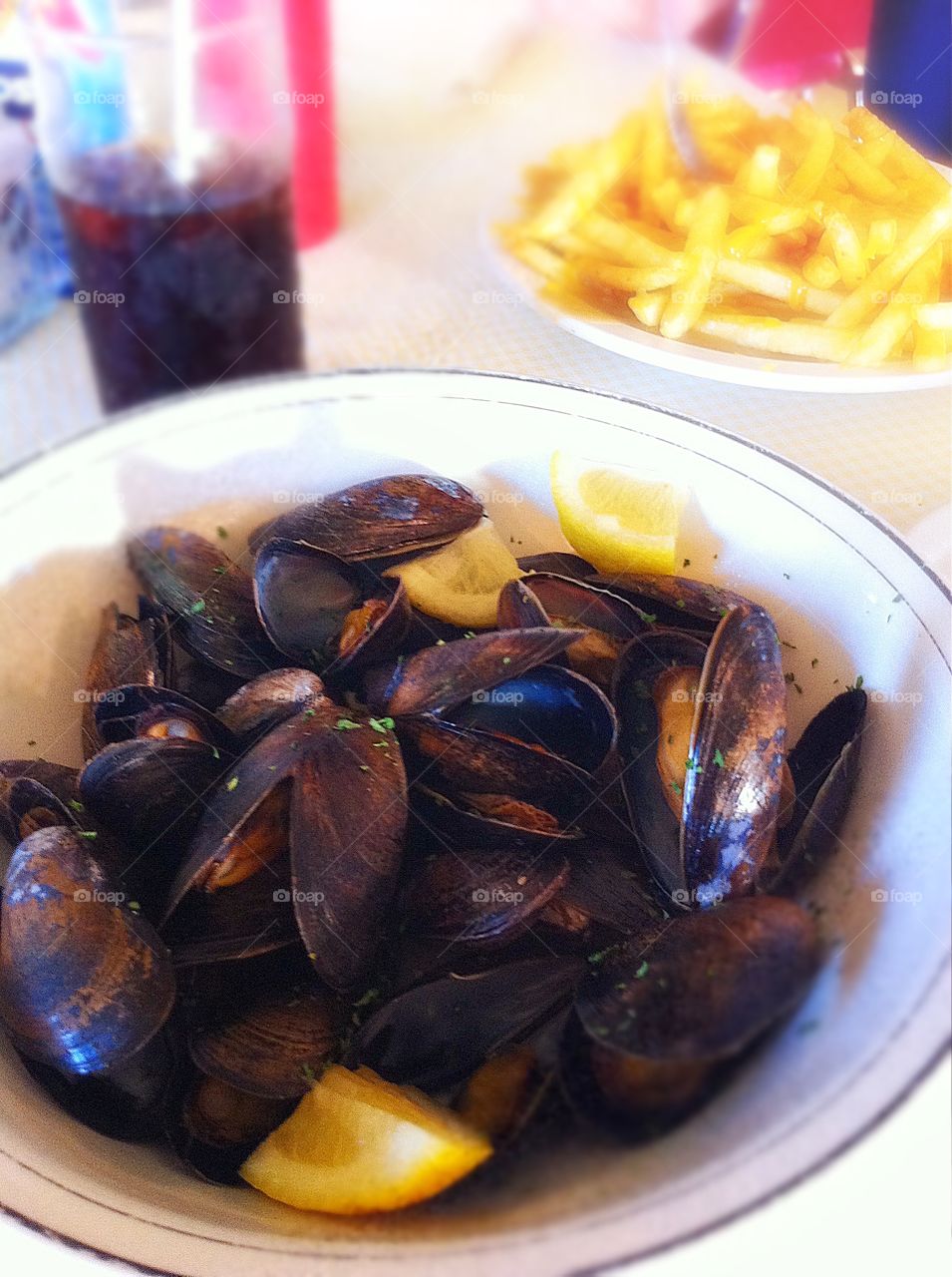 Price Edward Island Feast. A feast at a local restaurant in Prince Edward Island, Canada, fresh muscles, oh yum