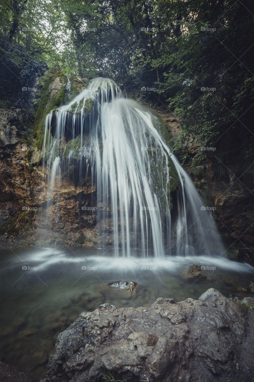 Ulu-Uzen river with Djur-djur waterfall in Crimea