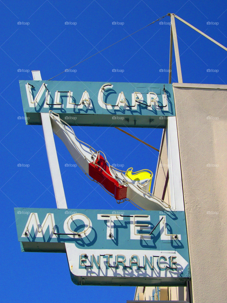 Vintage motel sign in San Diego California. 