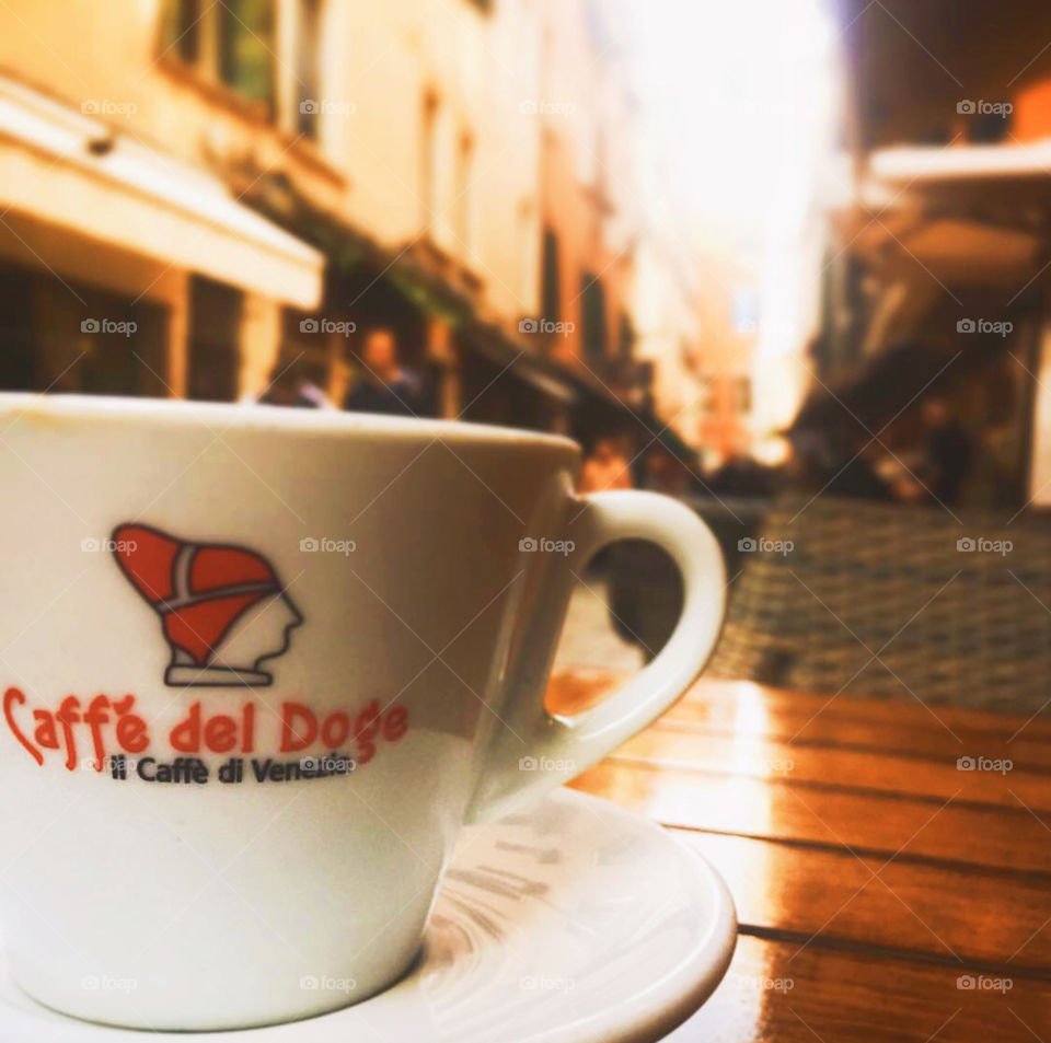 Relaxing coffee break in Venice 