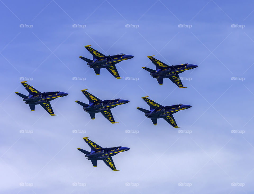 Blue Angels 6 planes in formation