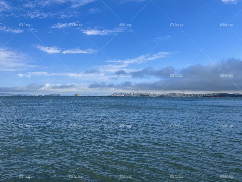 View of the San Francisco Bay from Yee Tock Chee Park in Sausalito California 