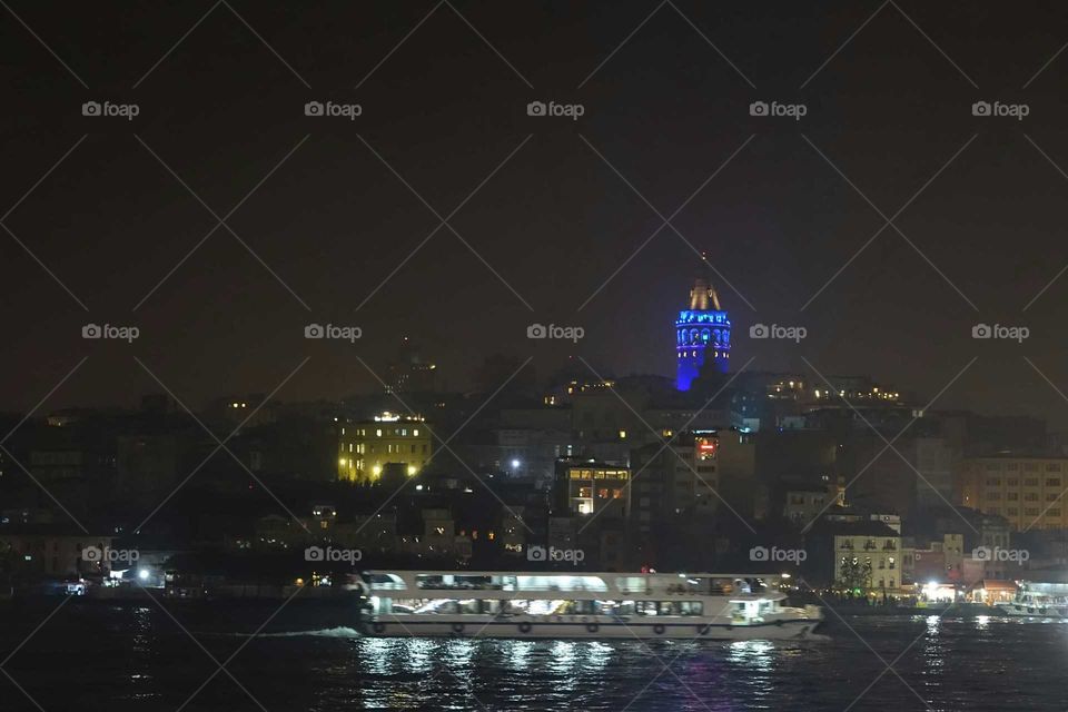 Galata tower at night