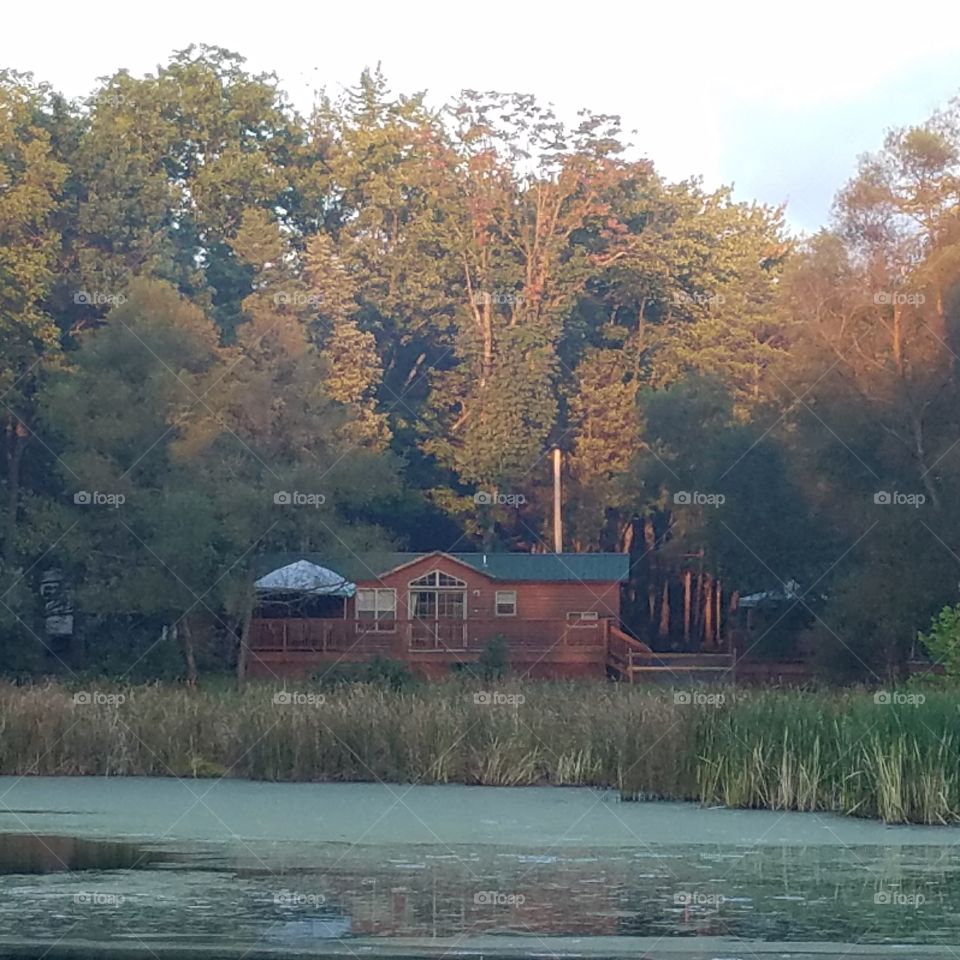 cabin on the pond