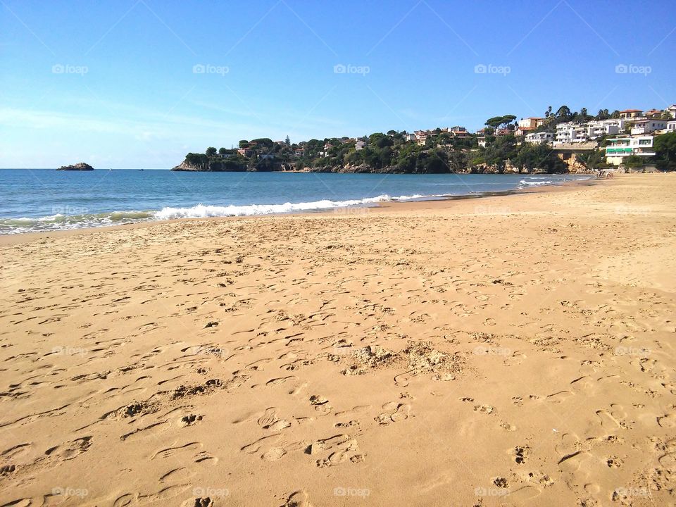 Walking on beach. Walking on beach in October.
