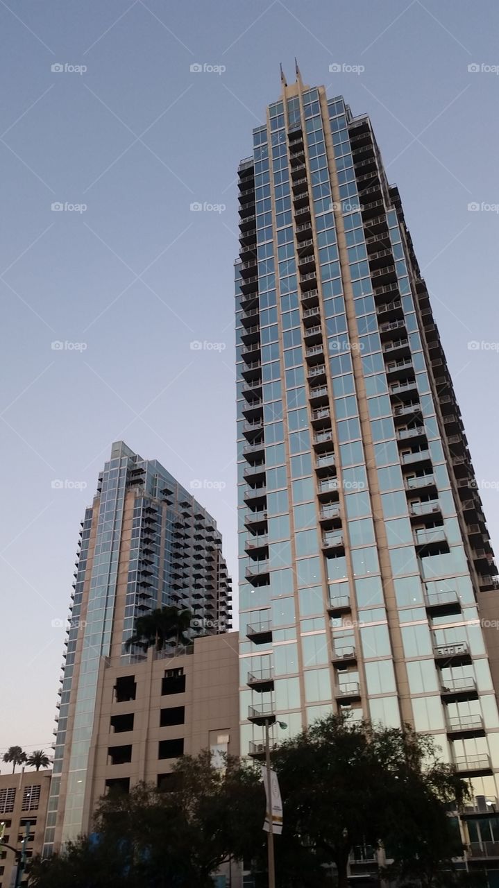 Skyscrapers reflecting the sky in downtown Tampa, Florida