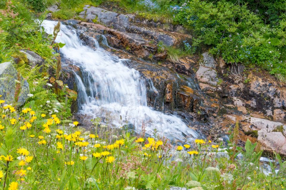 waterfall at mountain