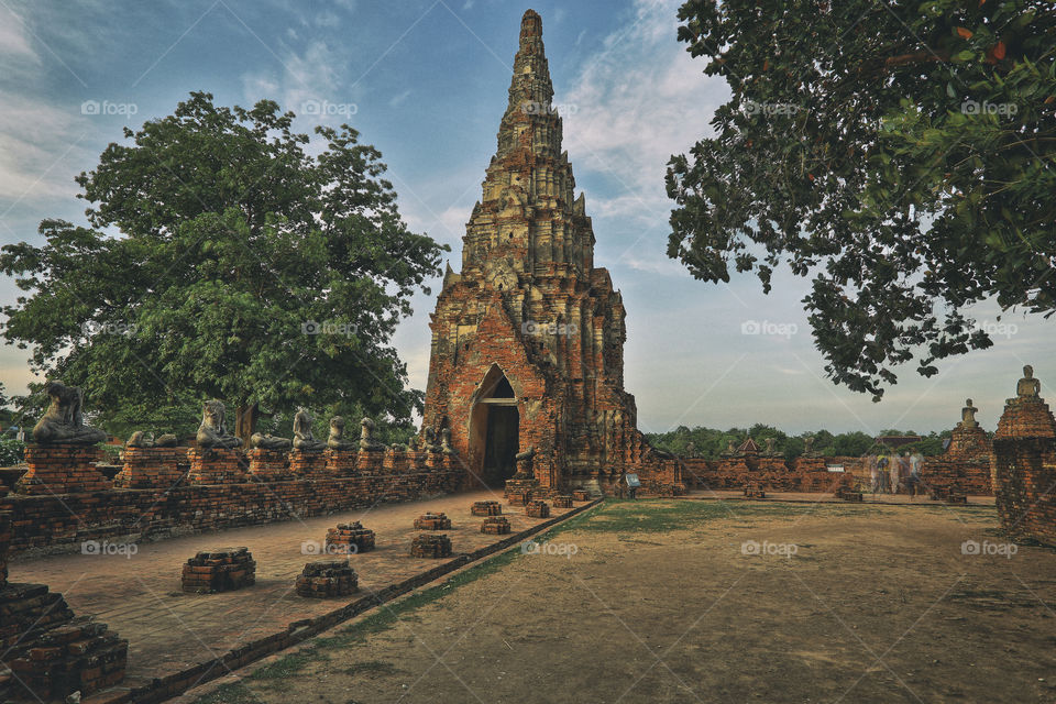 Ruins of a buddhist temple in Ayuathaya Thailand