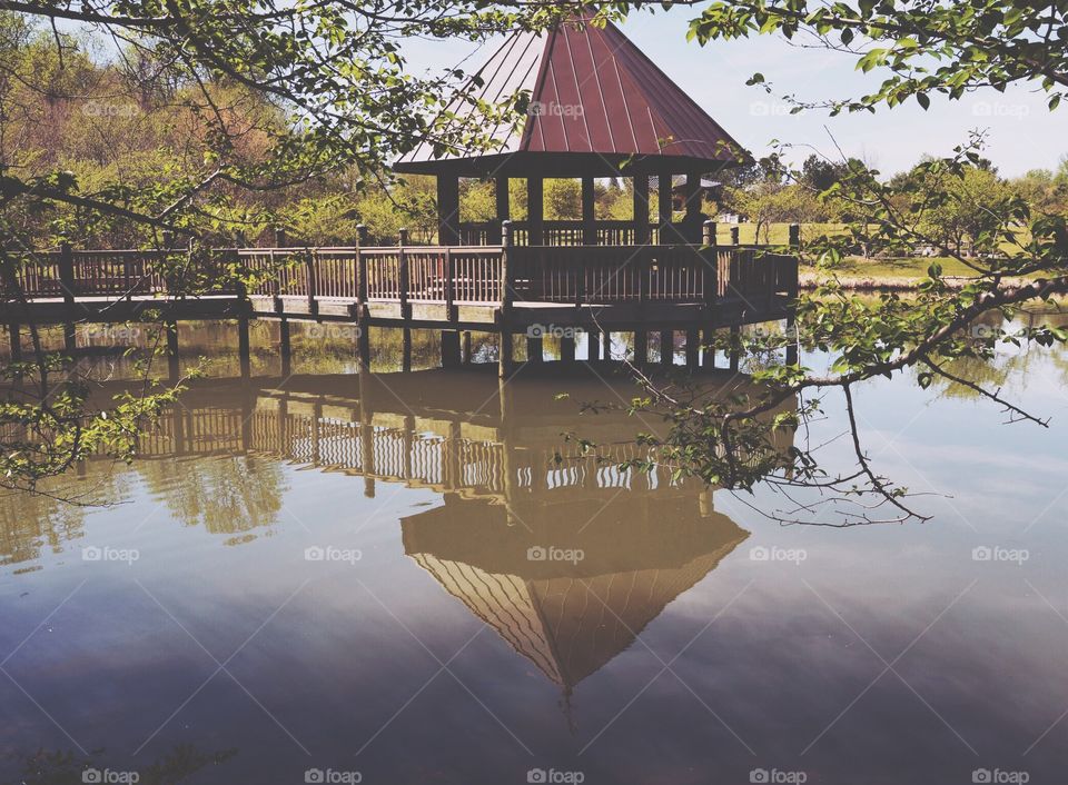 Gazebo over a Pond