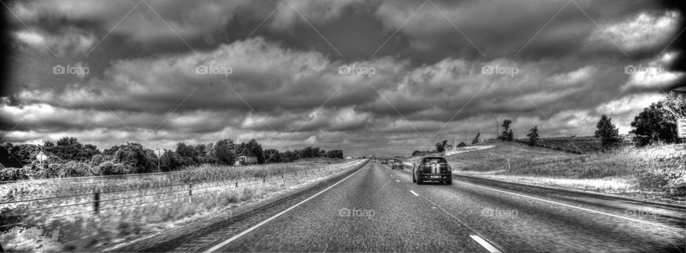 Black and white road