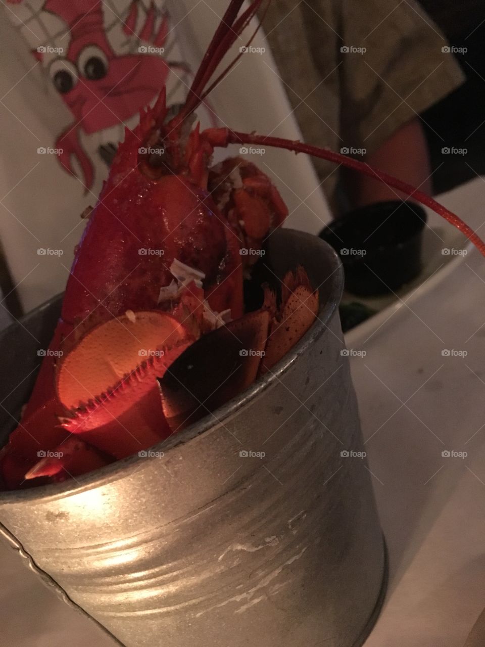 Lobster in a bucket