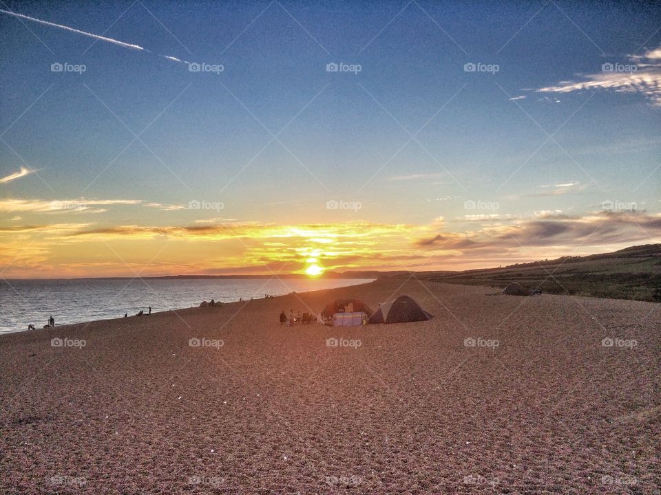 Sunset on Chesil Beach