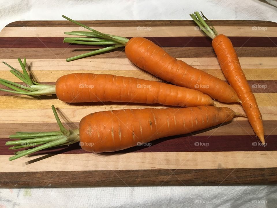 Carrots on the chopping board