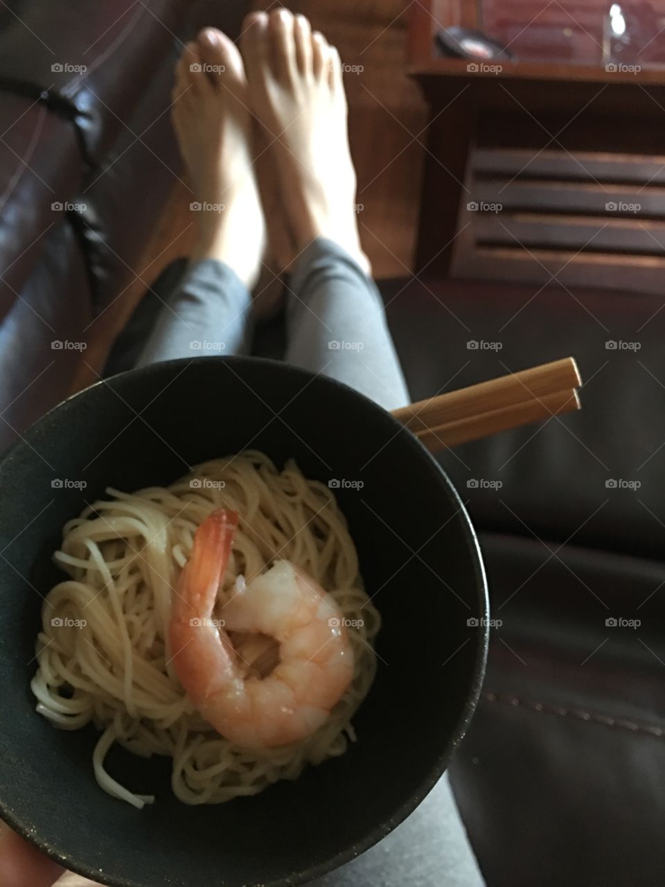 Simple shrimp noodle made by loved one