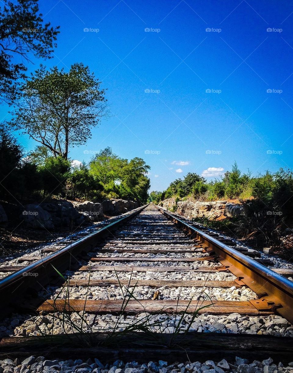 Railroad against clear sky