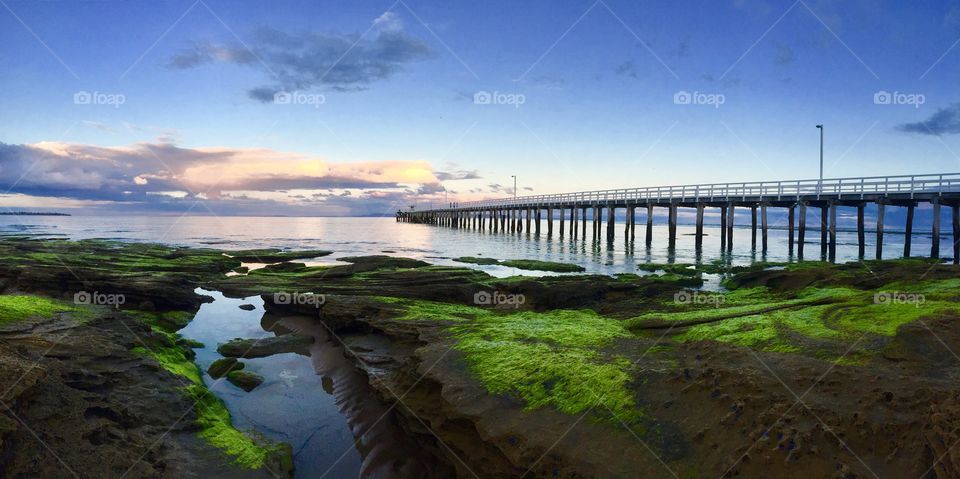 Point Lonsdale Jetty in Winter with its beautiful sunset reflections 