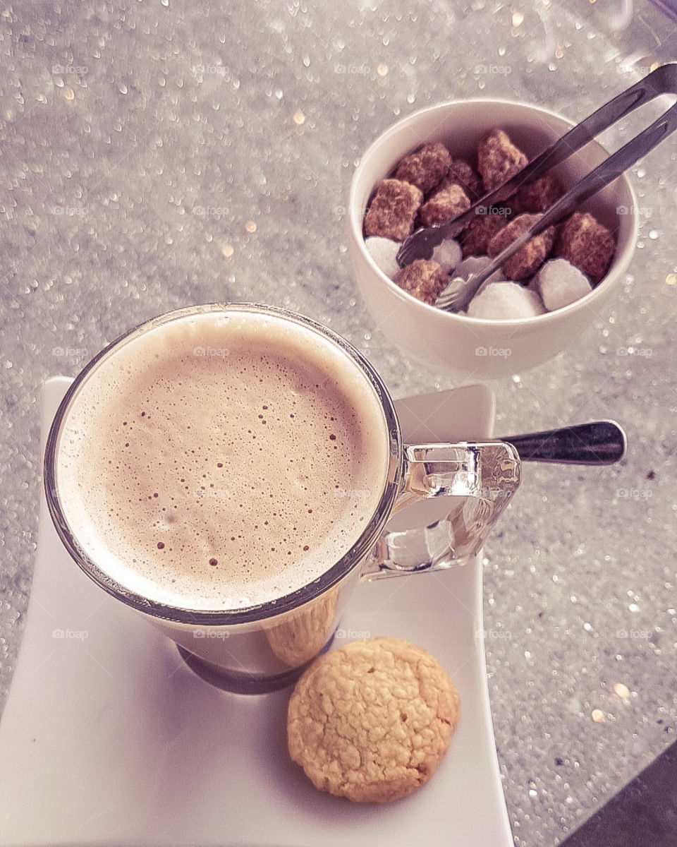 Coffee time with glitter