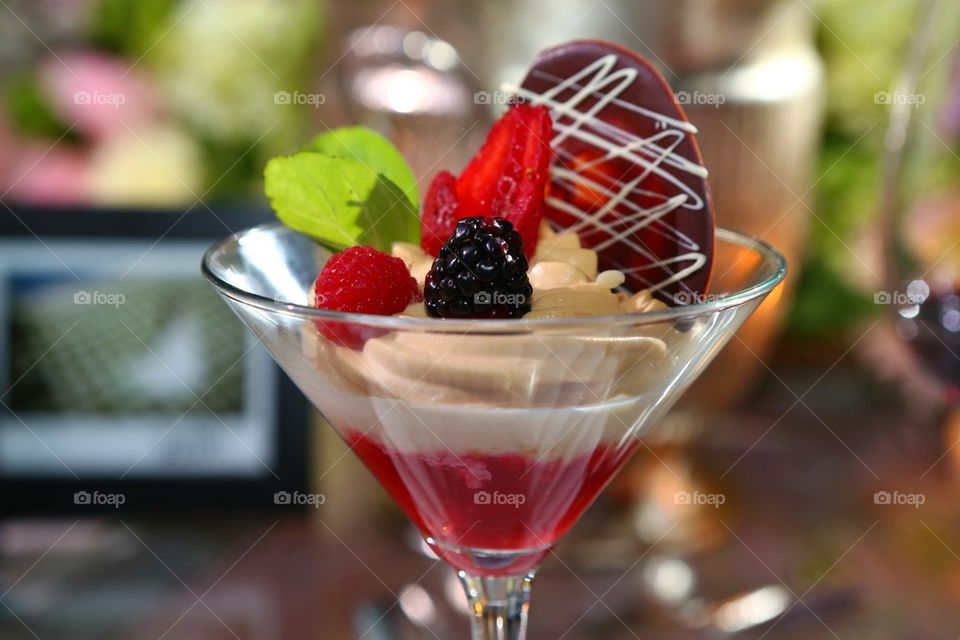 Berries and cream dessert