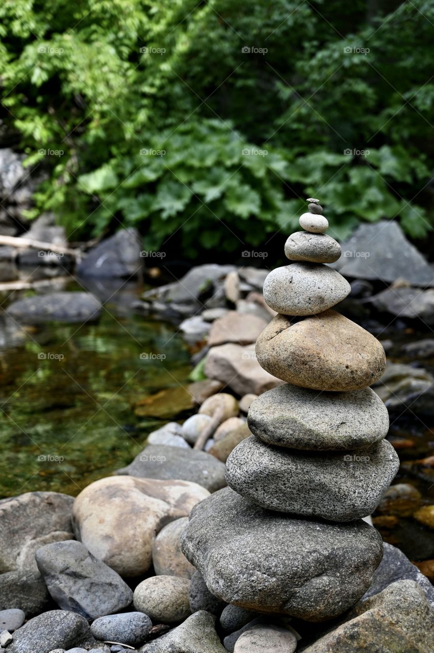 The rock pile on the river 