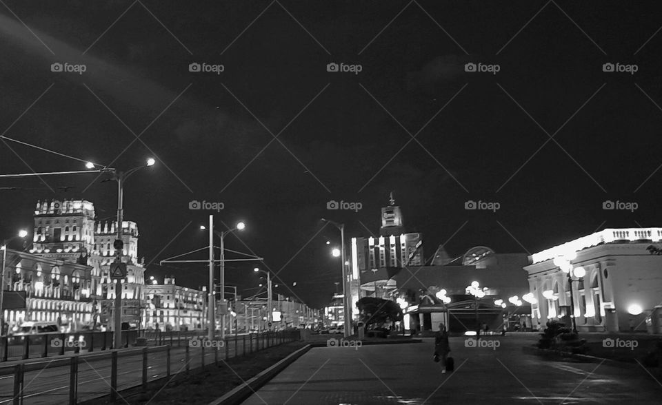 beautiful night windows light street view