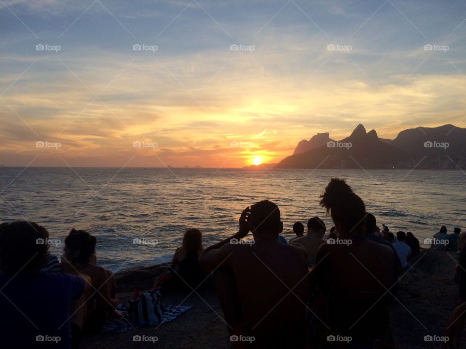 Perfect sunset. Arpoador, Rio de Janeiro - Brazil.