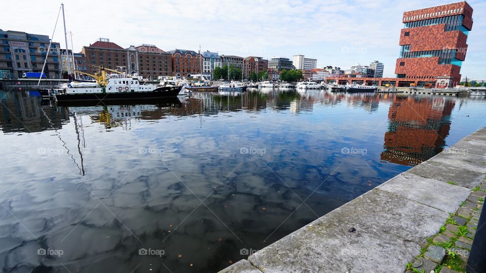 Yachts at the old port of Antwerp.
