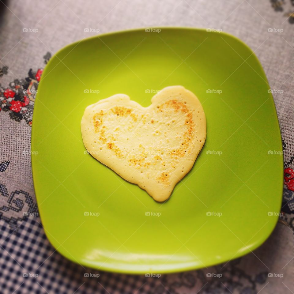 High angle view of breakfast in plate