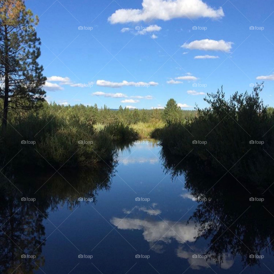 Clouds on a Clear Mountain Creek