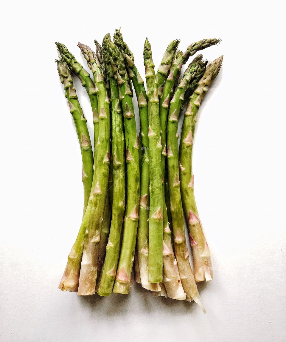 Asparagus on white background