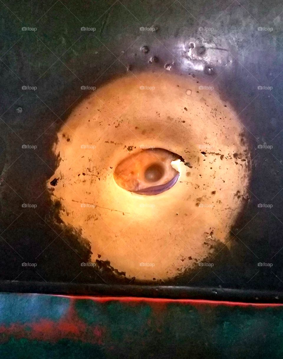 ancient finger hole believed to be  sacred on a column inside the Hagia Sophia in Istanbul Turkey