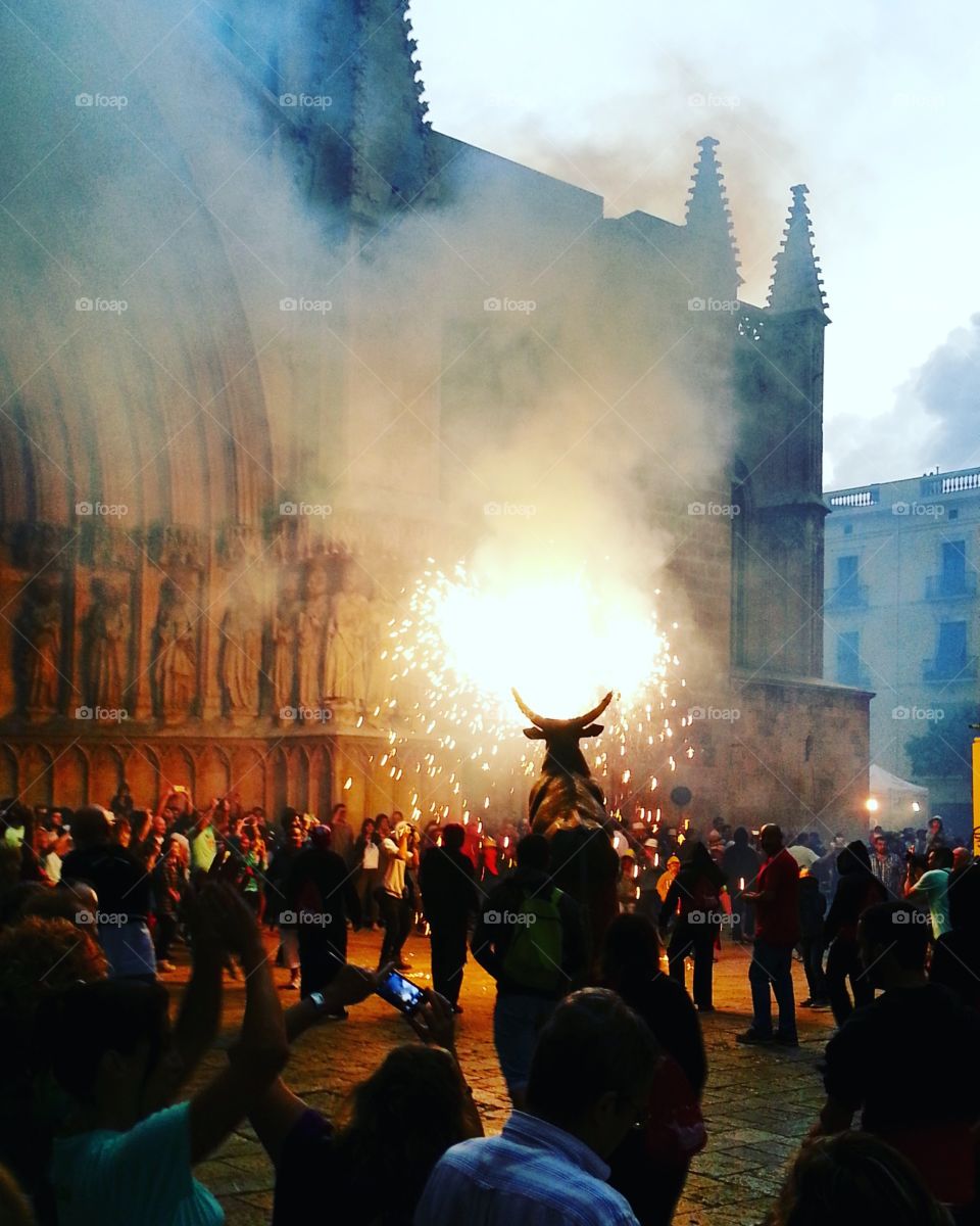 Pyrotechnic show on the Feast of St. Tecla in Tarragona