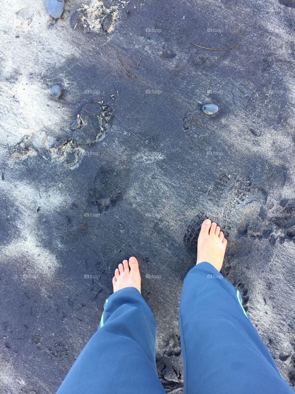 Walking on Black Sand