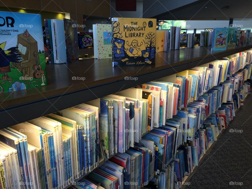 And that Is just the Beginning. One of many bookshelves in the Thousand Oaks, CA children's library 