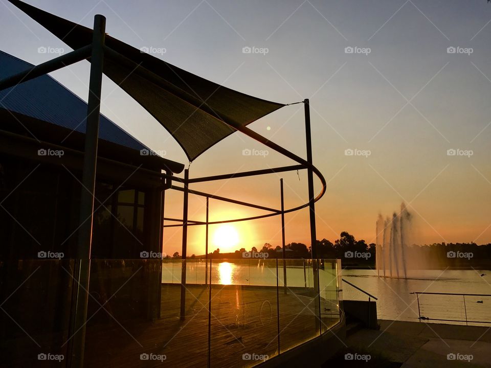 A beautiful evening walk around the lake watching the golden sunset 