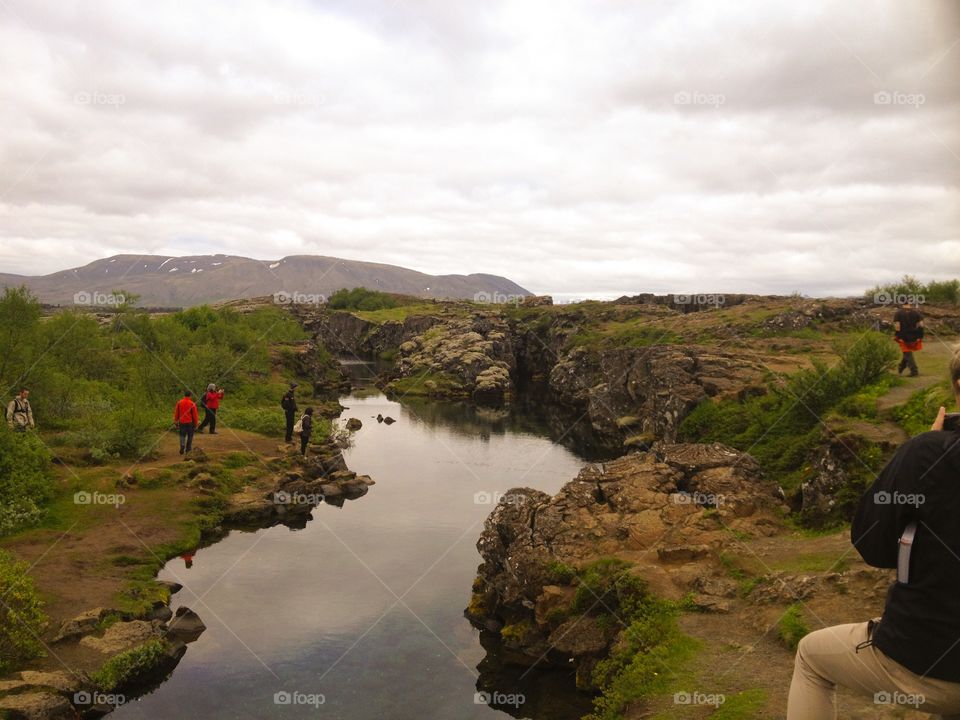 People enjoying Iceland spring