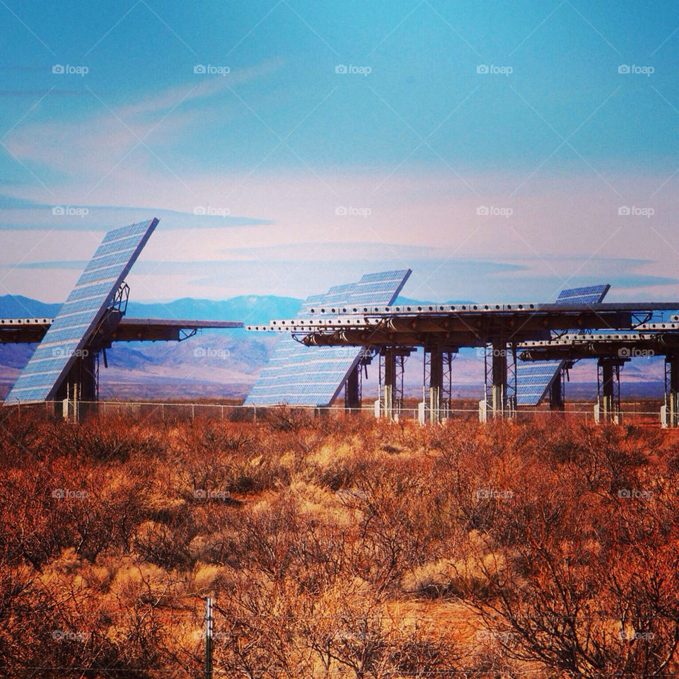 Solar panels in the desert of New Mexico