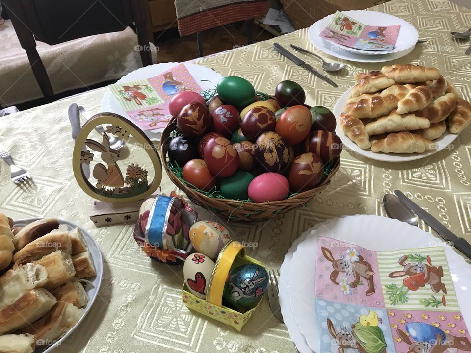 Easter lunch table setting