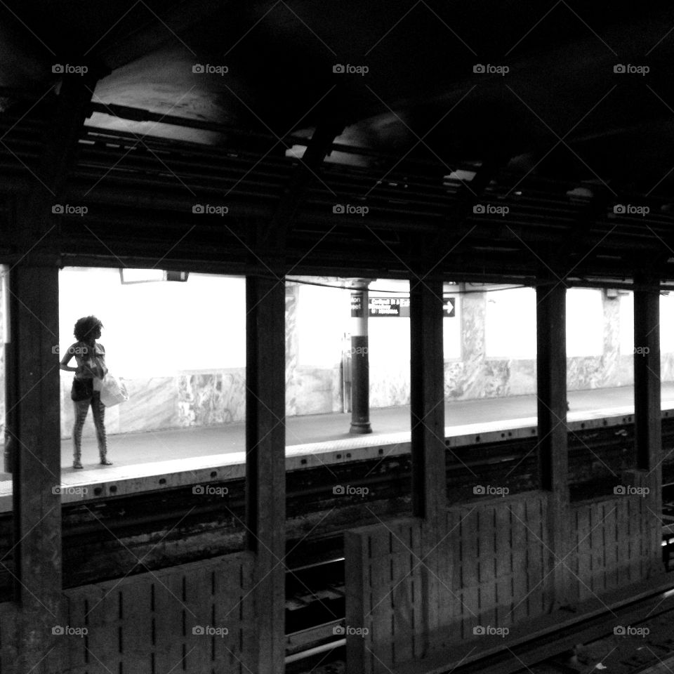 Waiting . Girl waiting In the subway