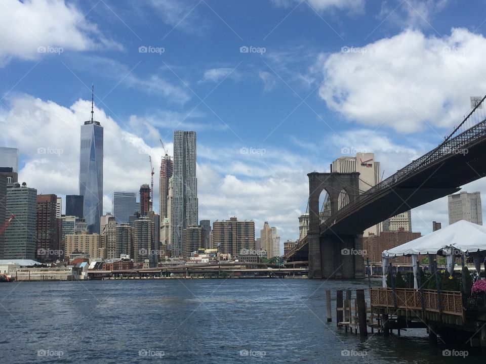 Manhattan from Brooklyn with Bridge