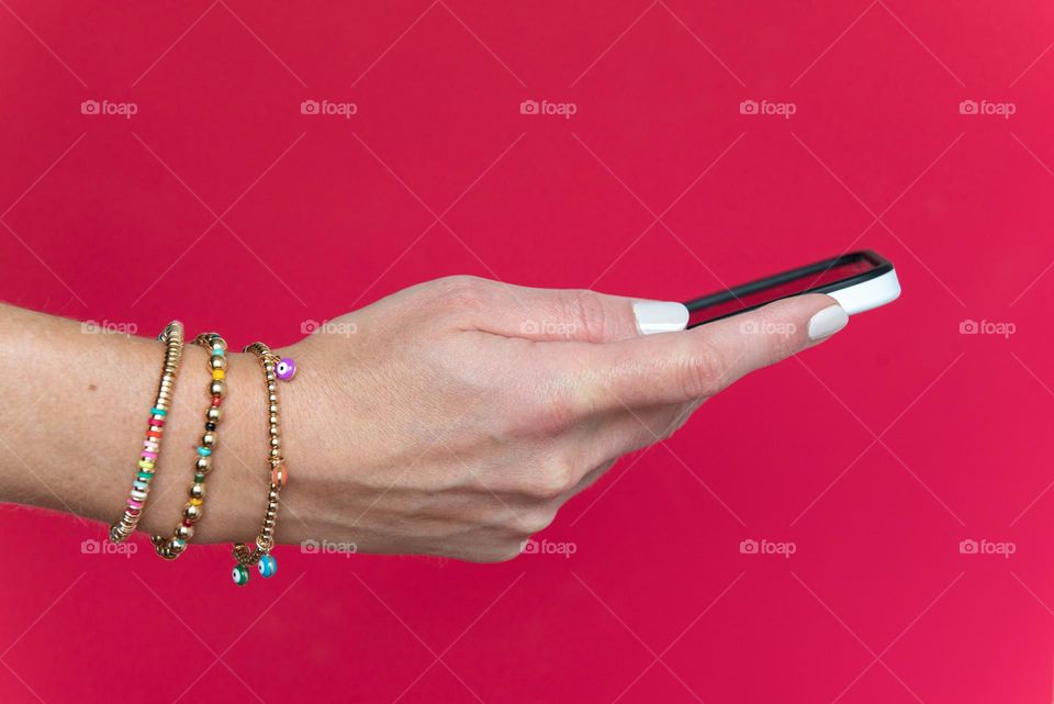 Person holding a smartphone 