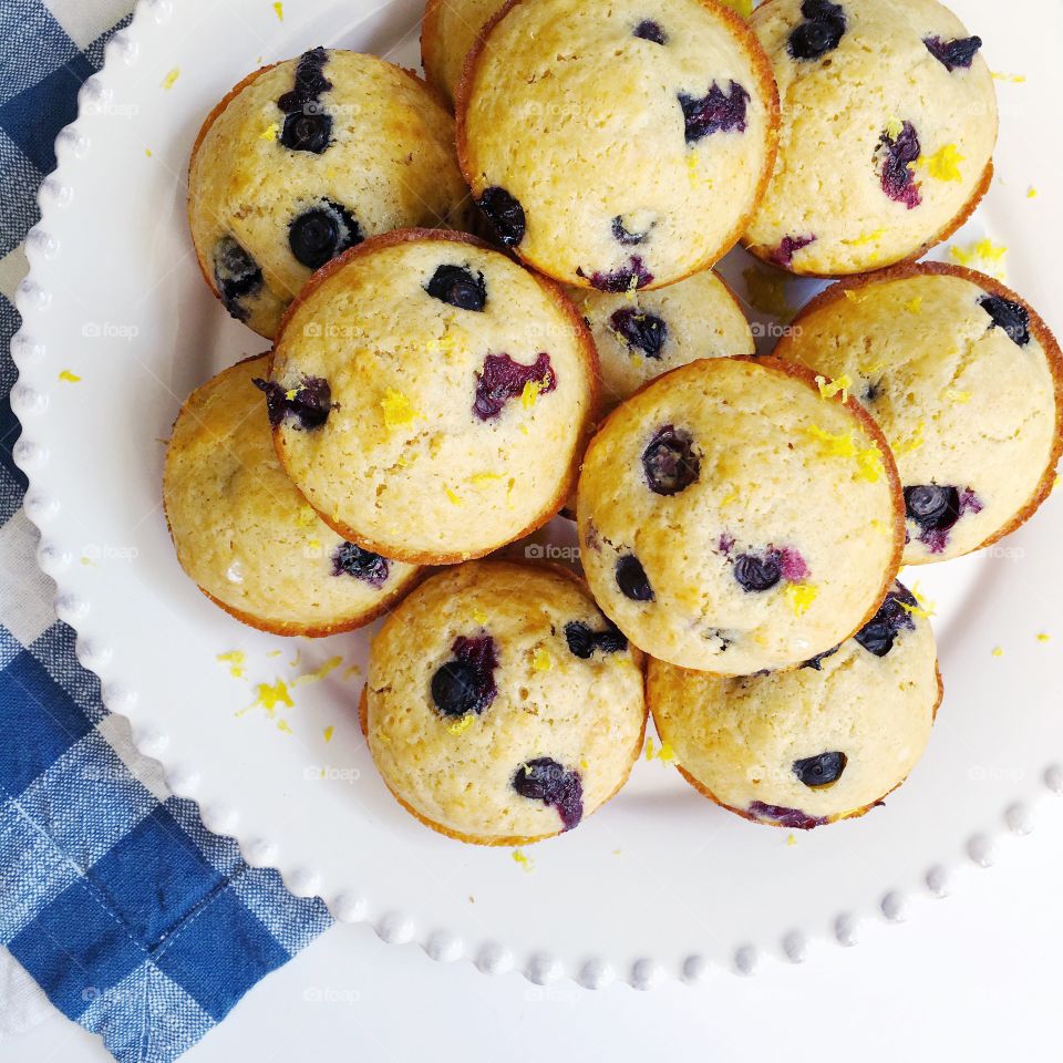 Blueberry muffins with lemon zest