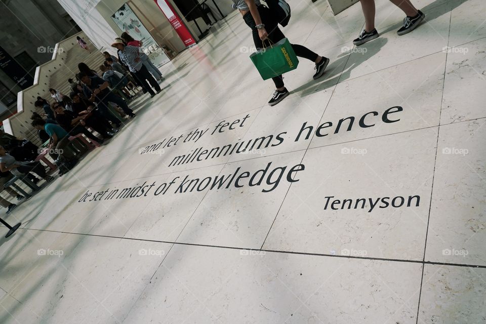 Quote on the floor by Tennyson .. 